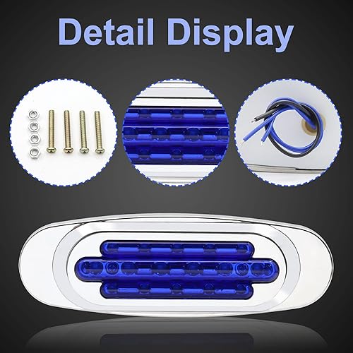Miniatura 26 de Marcador lateral ovalado para remolque, 2 unidades, 16 diodos de haz alto/bajo, luz LED para remolque, luz LED para respaldo, camión, camioneta