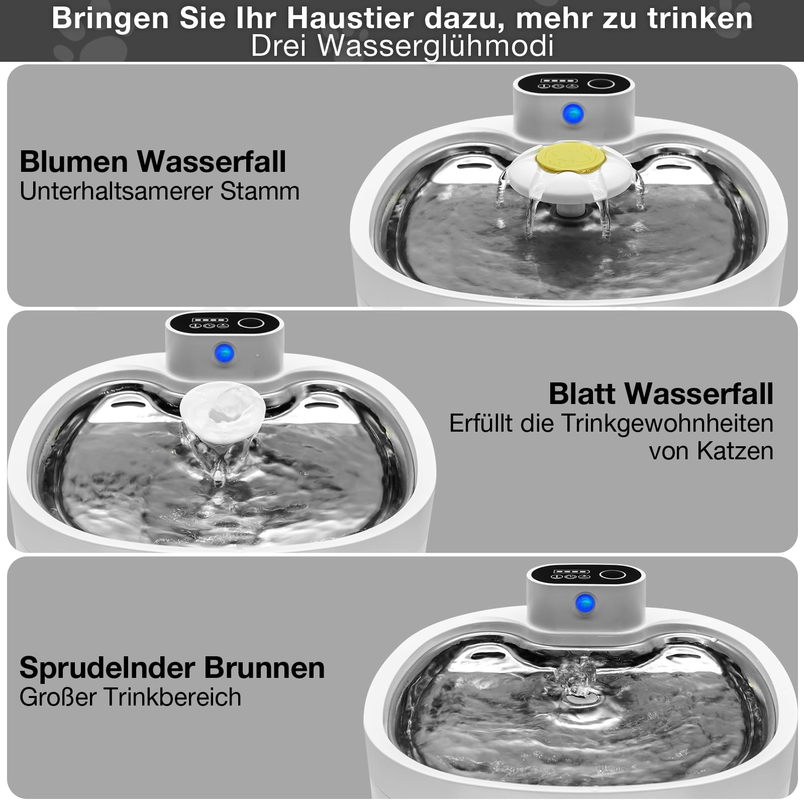Papettly Katzenbrunnen Filter 6er Set - Ersatzfilter Mit Schaum Für Trinkbrunnen