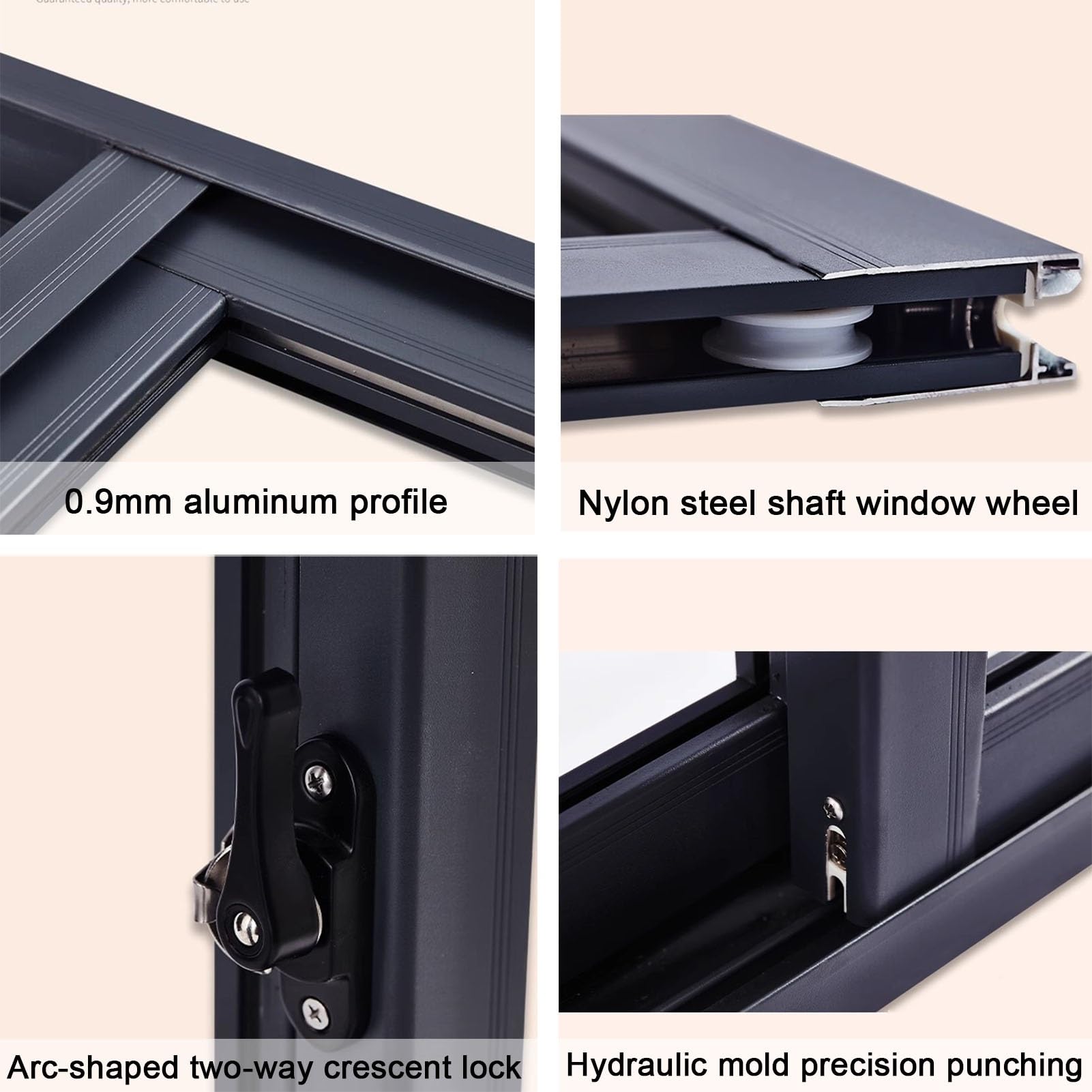Szampańskie aluminiowe poziome okno przesuwne 60 x 40 cm - hartowane, wentylowana konstrukcja do szop i kurczaków, łatwe wkładanie i lekkie