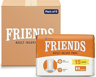 FRIENDS Unisex Disposable Adult Insert Pads - Pack of 6 (Each Pack 15 Pcs)