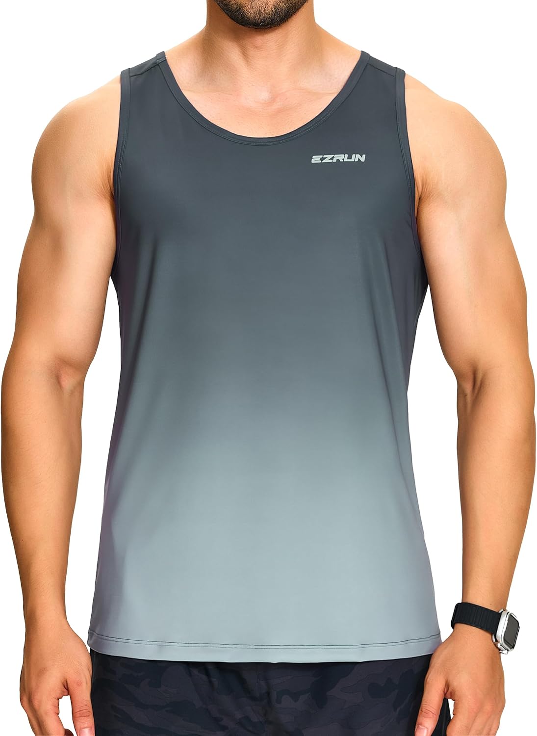 EZRUN Men's Quick Dry Tank Top UPF 50+ Summer Beach Swim Shirts for Gym Workout Athletic Muscle Sleeveless Shirts