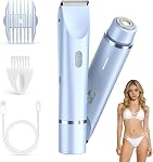 Bikini Trimmer Women, Electric Shaver for Women, IPX7 Waterproof Bikini Razor for Pubic Hair, Underarms, Sensitive Areas, Purple