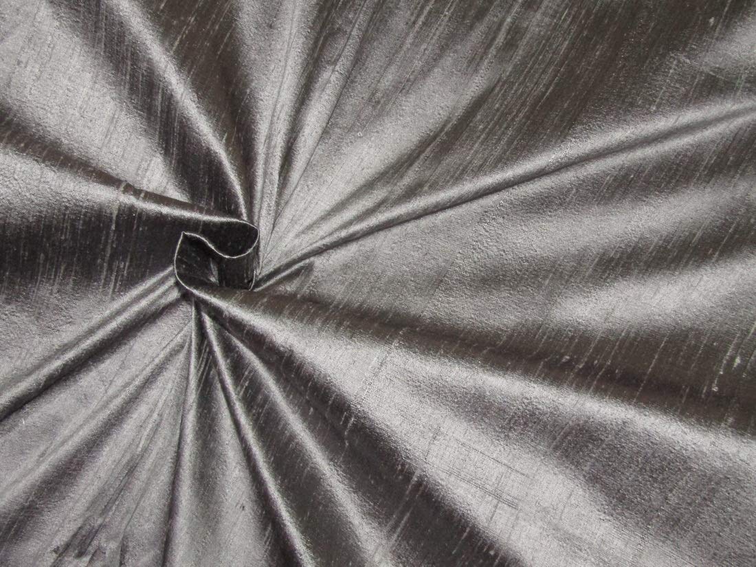 Tissu Dupioni Pure Soie Gris Foncé 137 cm Au Mètre pour Couture MM88