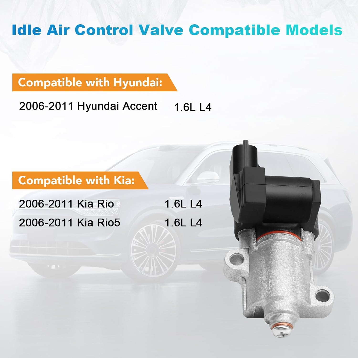 NPAUTO Idle Air Control Valve Compatible with Hyundai Accent Kia Rio Rio5 2006 2007 2008 2009 2010 2011, 1.6L L4 AC587