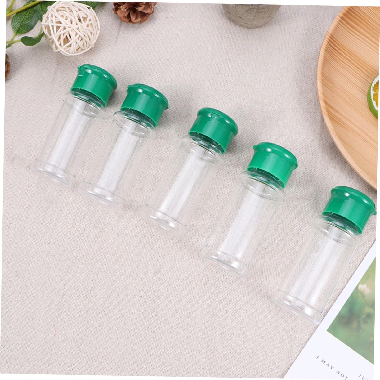 25pcs Plastic Seasoning Bottle Spice Dispenser Pepper Salt Jar for Barbecue Kitchen Restaurant
