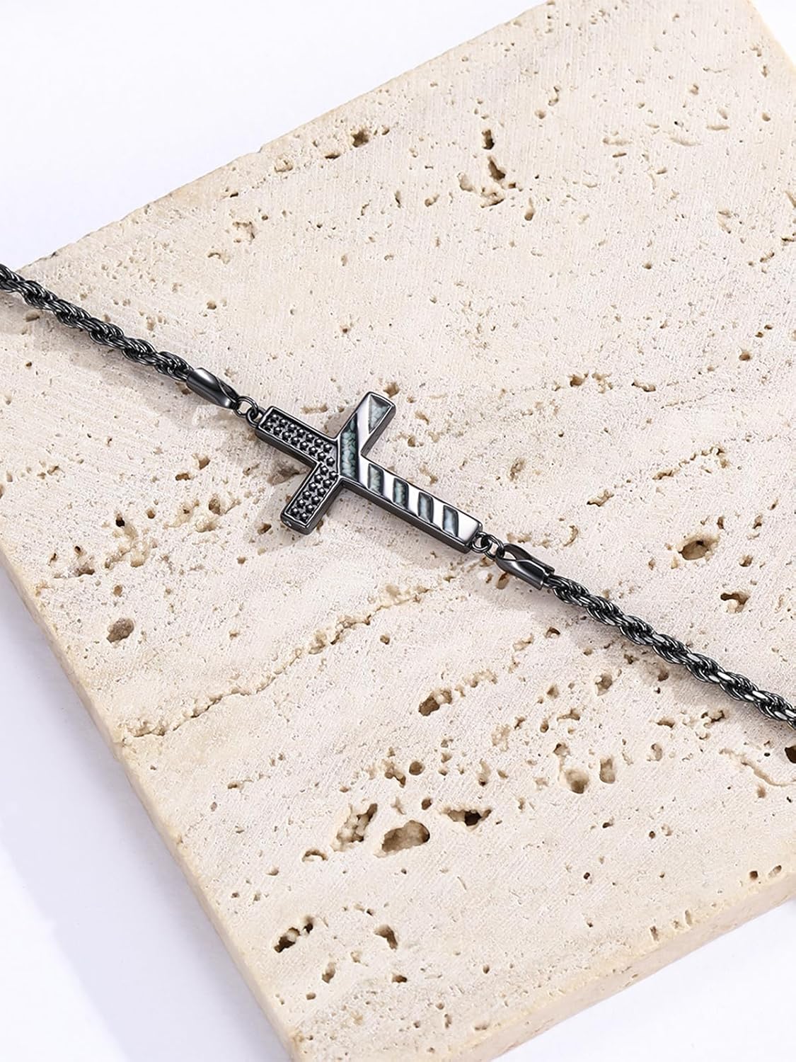 TwoAnts American Flag Bracelet for Men 925 Sterling Silver Cross Link Bracelet Patriotic Jewelry Christian Gifts for Women - Image 5