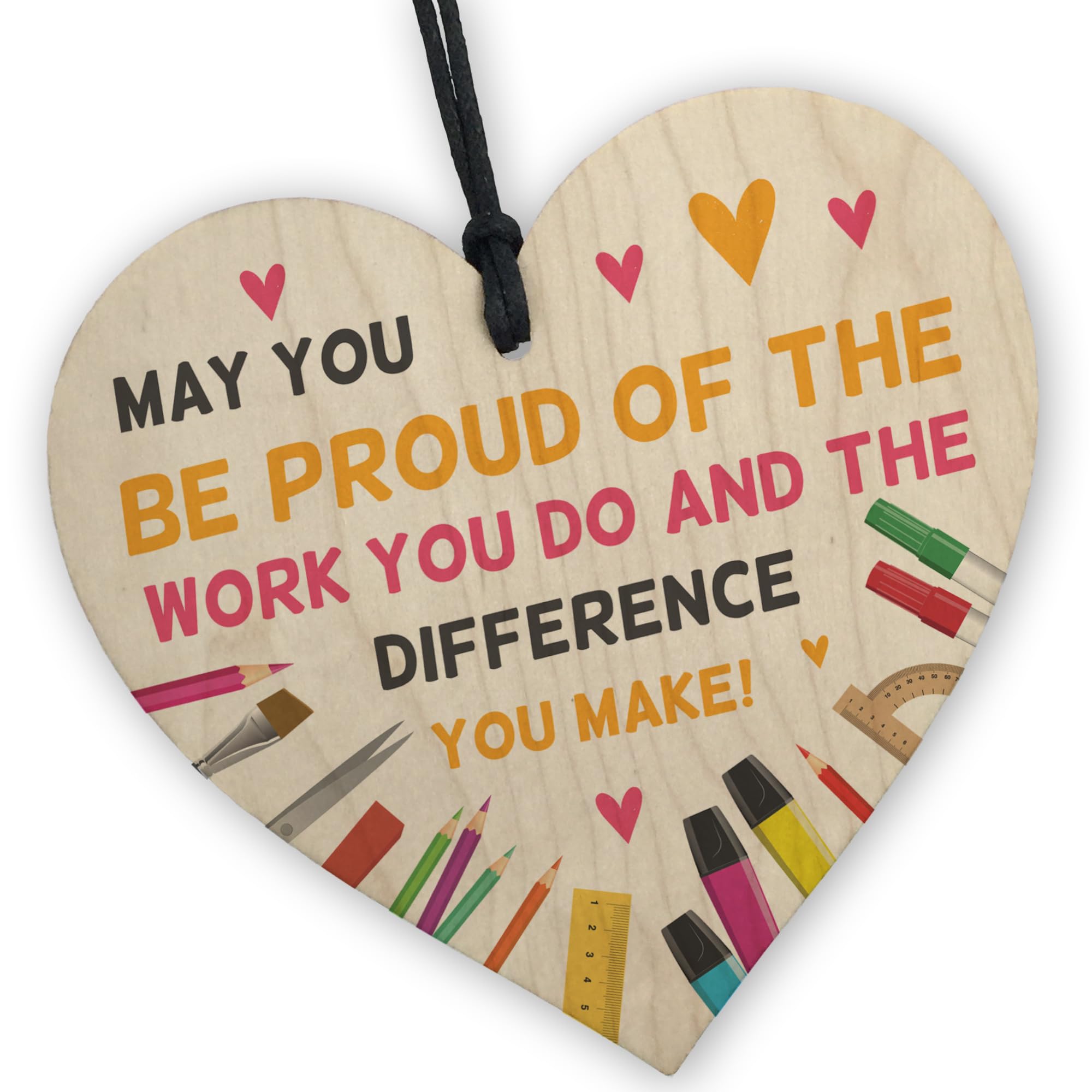 Red Ocean Thank You Gift Wooden Heart Plaque Leaving Gifts for Colleagues Volunteers Women Retirement Gifts Thank You Teacher Gifts for Christmas Friends Novelty Gift For Him Her Keepsake