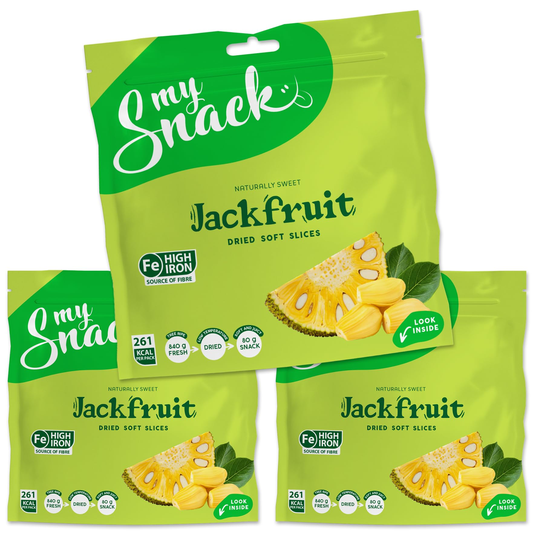 Getrocknete Jackfruit, weich & saftig 3 x 80g (240g)