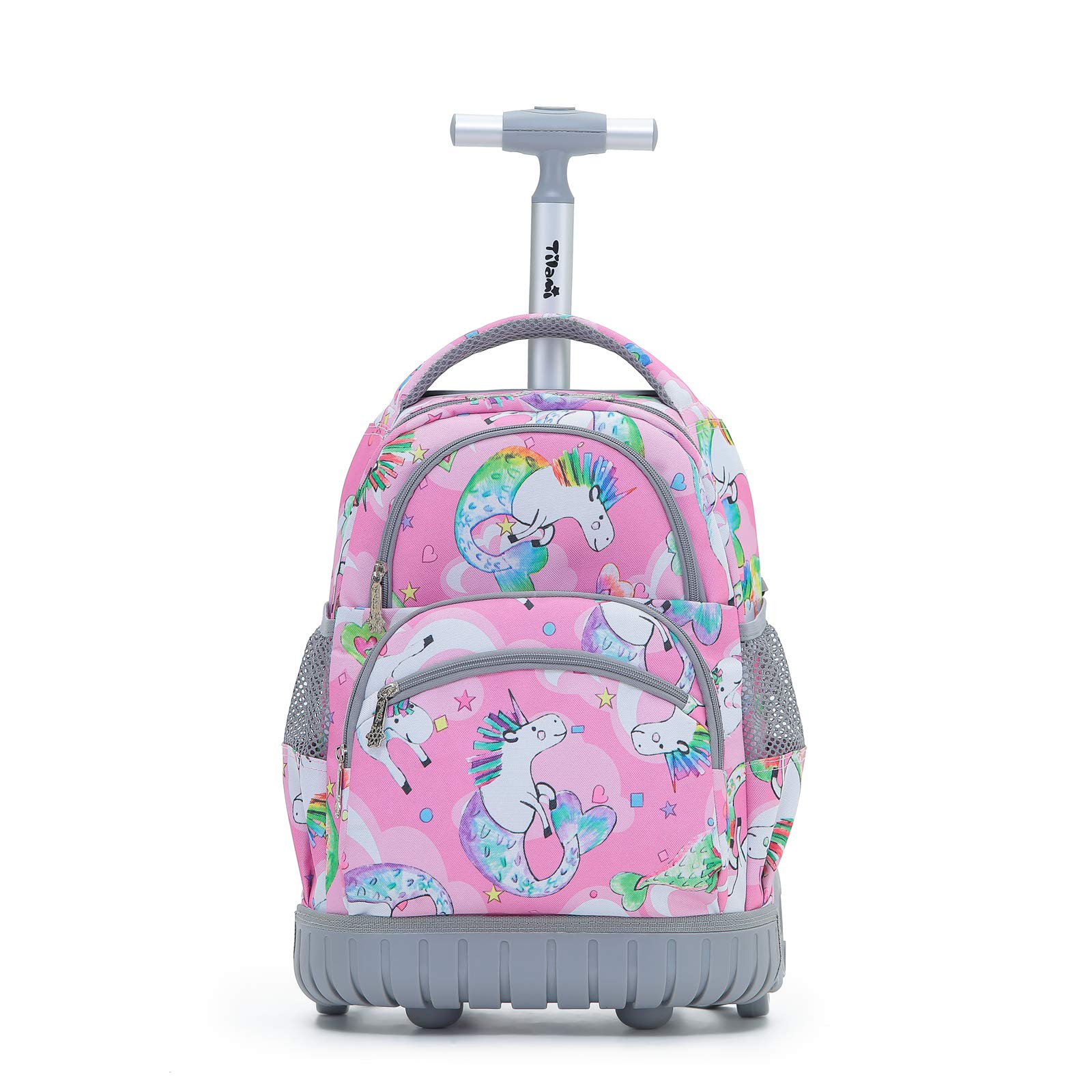 Tilami Rolling Backpack 16 Inch School College Travel Carry-on Backpack Boys Girls (Mermaid Unicorn)
