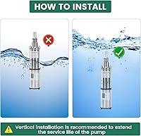 Vista 6 de Bomba sumergible solar de pozo profundo de 24 V, flujo de 10 GPM, cabezal de 173 pies, salida de 1 pulgada, bomba de tornillo de acero inoxidable