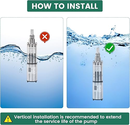 Miniatura 6 de Bomba sumergible de pozo profundo, bomba de agua sumergible solar de 24 V, bomba de agua de flujo de 10 gpm, salida de 1 pulgada, cabezal de 173