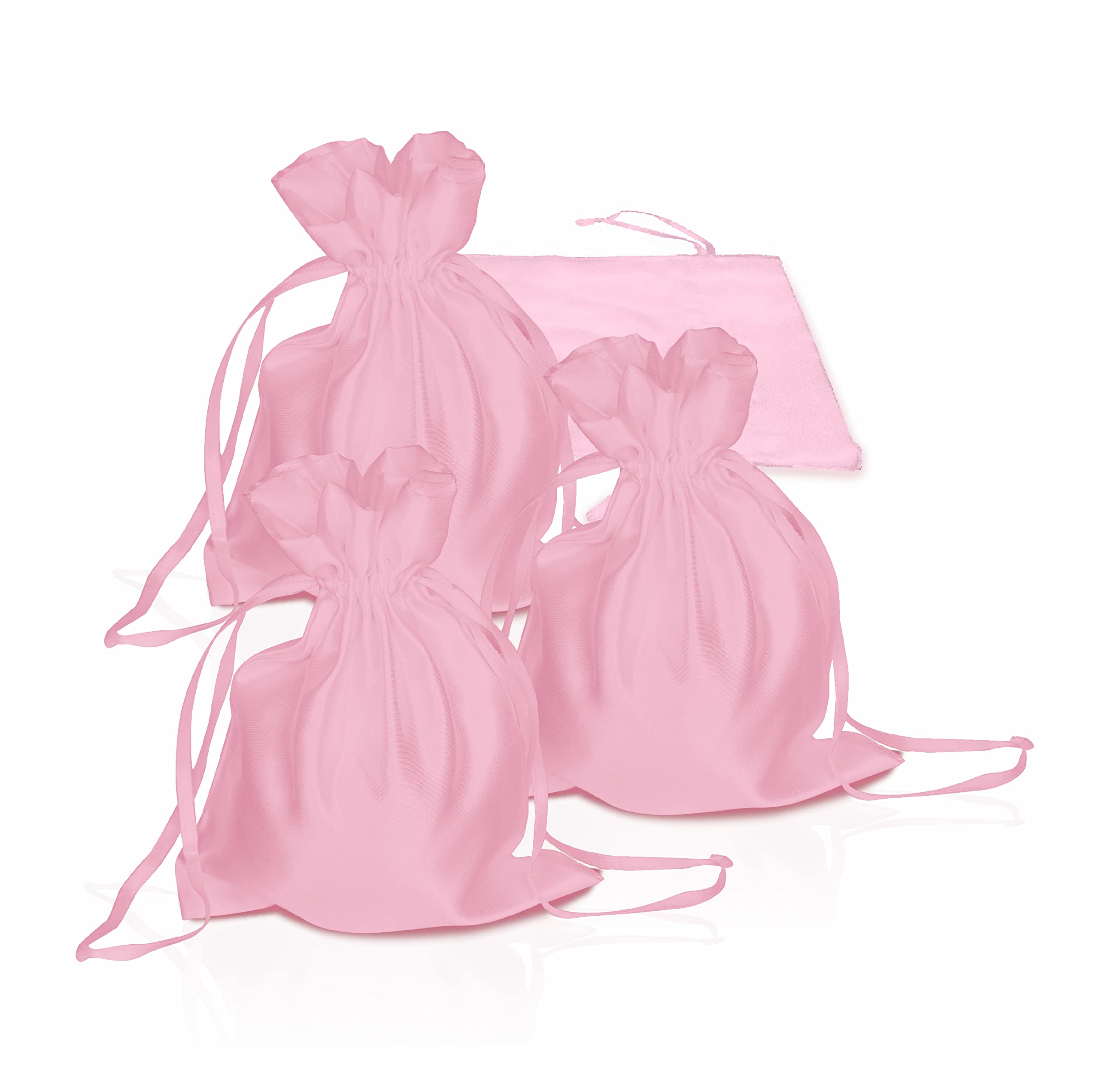 Pure Source India Metallic Satin Mix (13 * 16 cm) Organza Potli Bags Pouch Best Gift Item - Pink (Set of 6)-picture-27