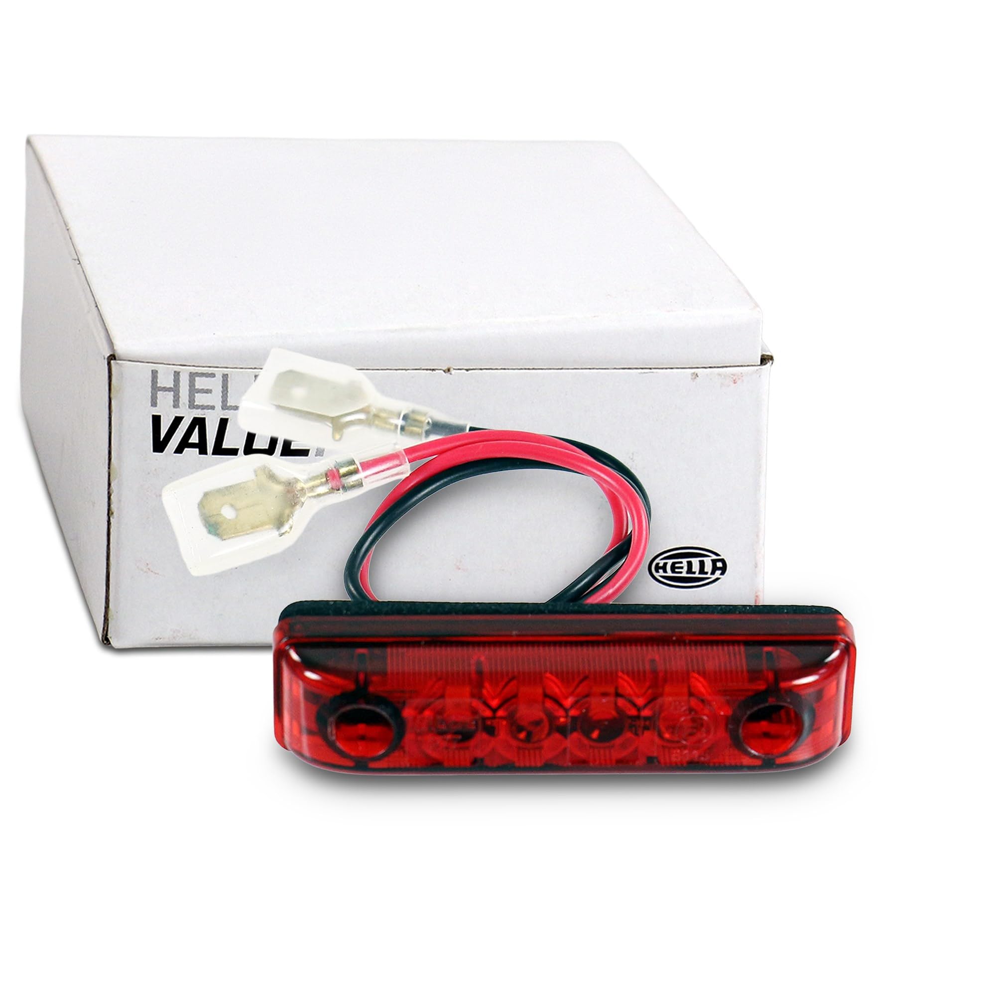 Hella Valuefit Light/Red Marker Led, Rectangular, 12V, Bolt On, 65X11x16mm, 2Tm357010011