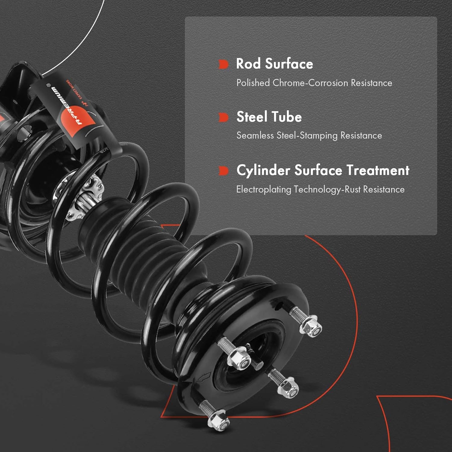 A-Premium Front and Rear Shocks and Struts Compatible with Ford Explorer [3.5L] 2013-2019, AWD/4WD - 2x Replacement Suspension Shock Absorber Strut