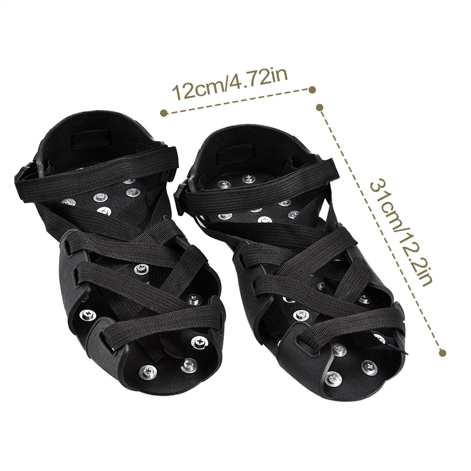 Crampons for Hiking Boots - 32-Spikes Crampons Ice Cleats | Traction Snow Grips | Mountaineering Snow Anti-Slip Shoe Covers | Winter Ice Snow Grips Traction Cleats for Walking Hiking