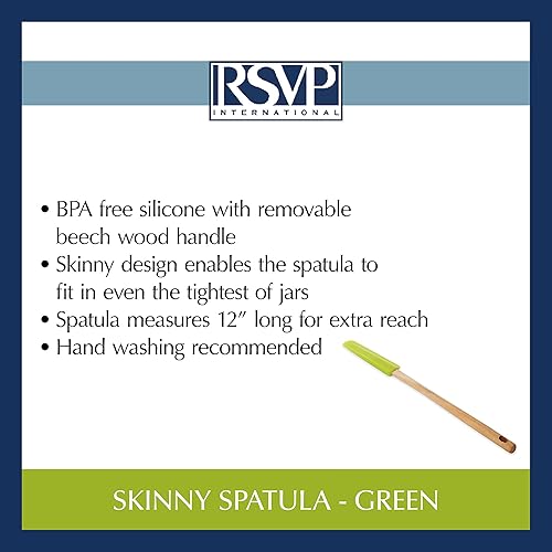 Miniatura 6 de RSVP International Kitchen Tool Collection - Espátula delgada, 11.75 pulgadas, color verde