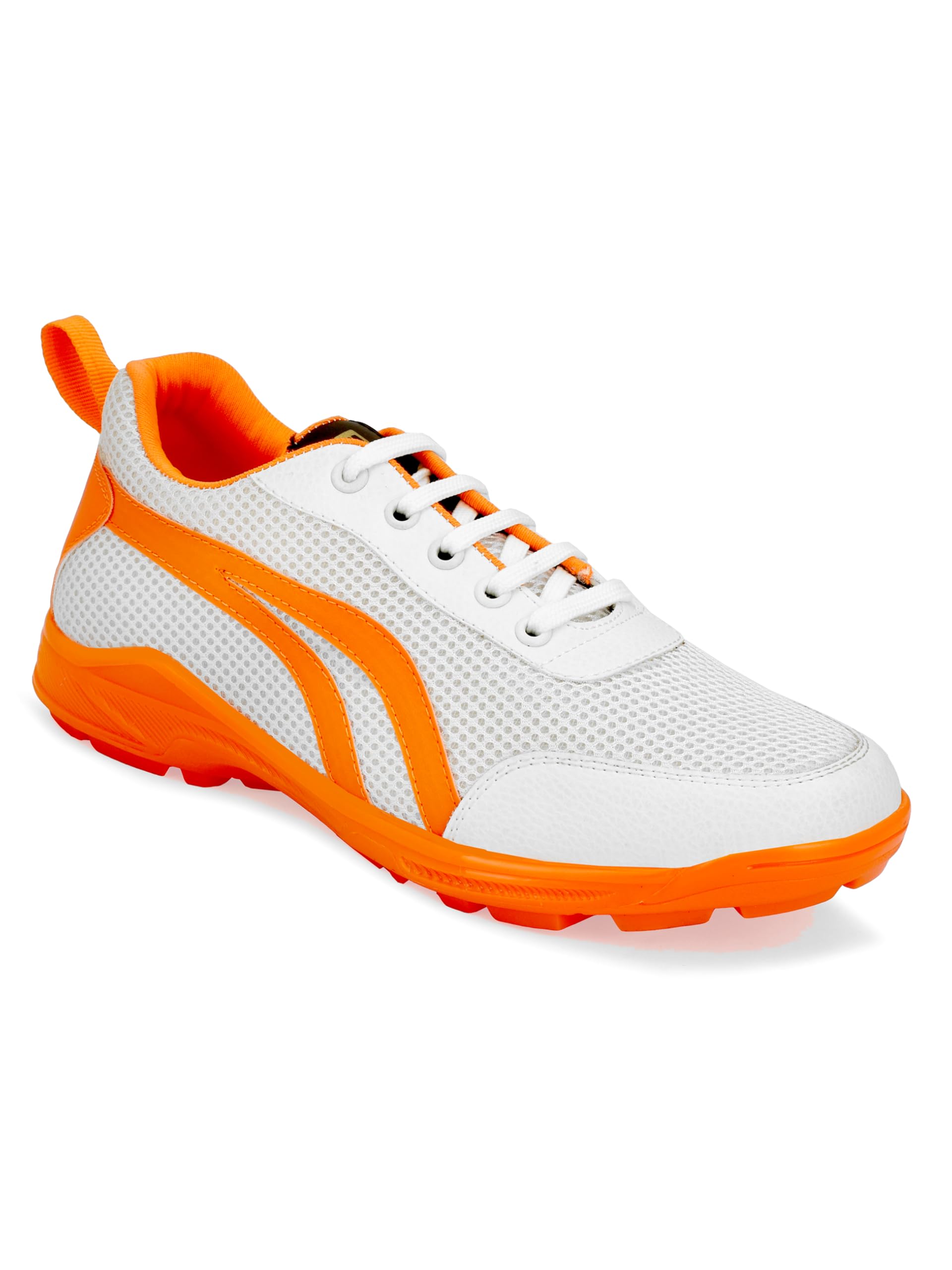 Men's White Orange Cricket Shoes-image-19