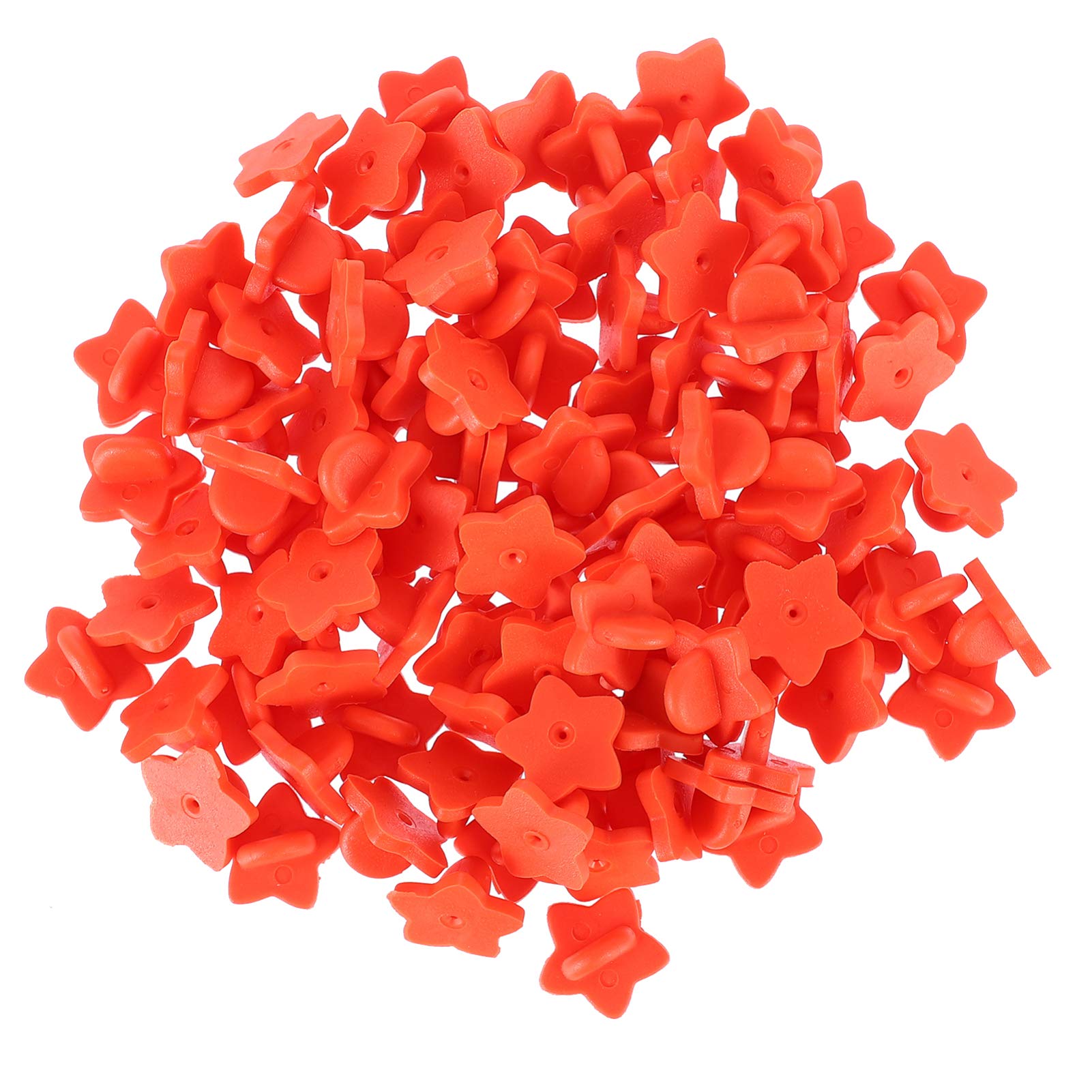 Star Jewelry 100pcs Lapel Pin Backings Clutch Pin Backings Star Shape Rubber Pin Backs Pin Keepers for Replacement Red Blank