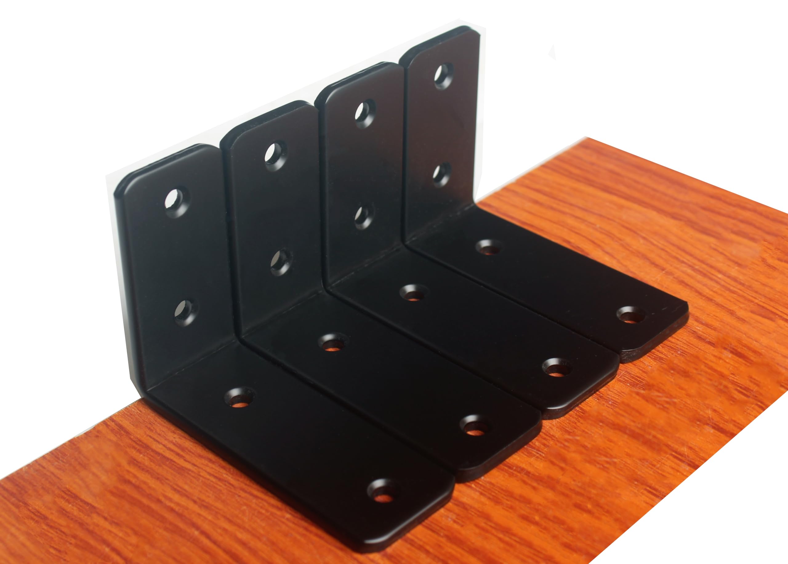 4 Pack - L 4" x H 3" x W1.5, 5mm Thick Black L Shelf Bracket, Iron Shelf Brackets, Metal Shelf Brackets, Floating Shelf, Shelf Supports with Screws Black 4 Pack 4''x3''