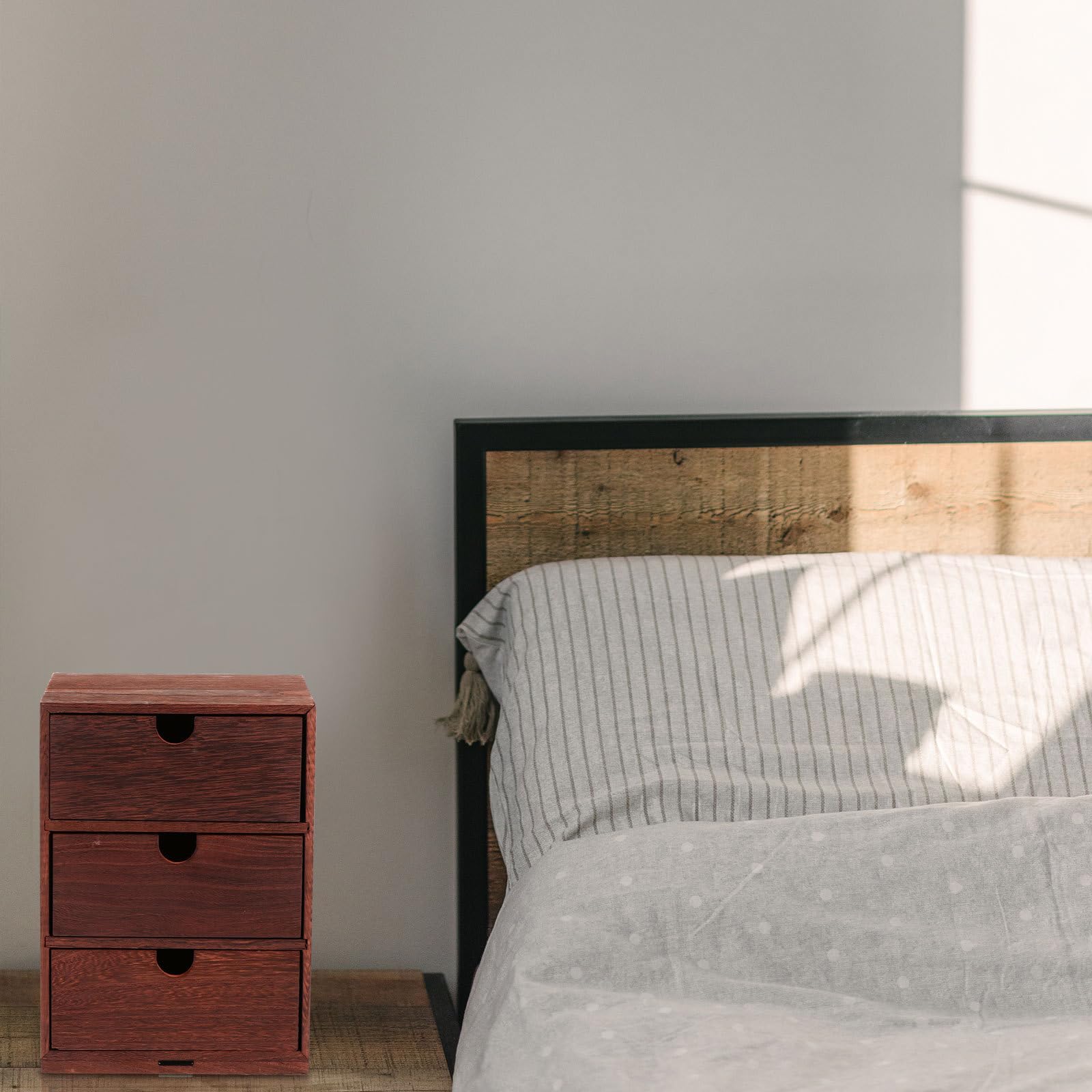 Organizer da Scrivania in Legno Scomparti Multipli, Scatola Portaoggetti per Uso Domestico e Conservare Cosmetici e Accessori