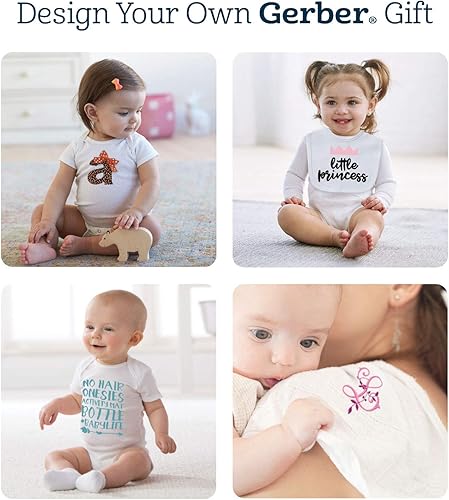 Miniatura 7 de Gerber Paquete de 5 mamelucos sólidos para bebé niña Blanco, Negro, Azul / Patchwork, Gris, Azul marino/flor y brillo, Rosa/Rebel Fun., Rojo