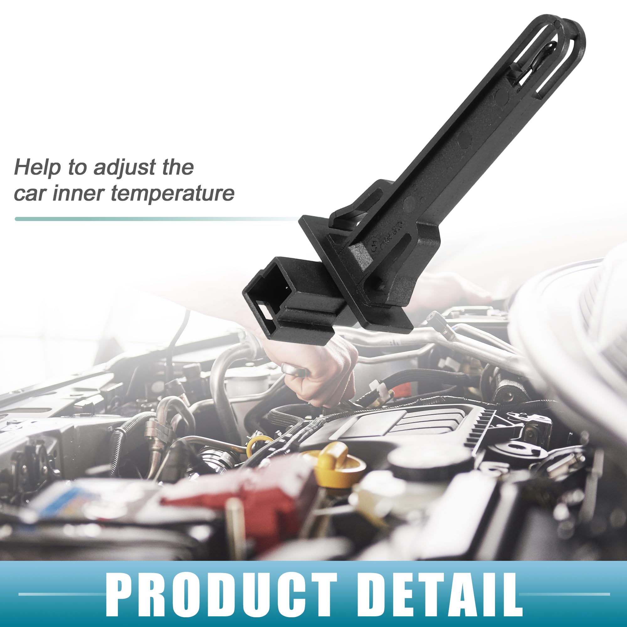 A ABSOPRO Sensore Di Temperatura Dell'Aria No.5Q0907543A Per Audi A3 15-23 | Plastica Nero 2 Pin 7,1x2,5 Cm Funzione Regola Ventola Accessorio Per Audi Q3 19-23, Per Audi TT 16-23