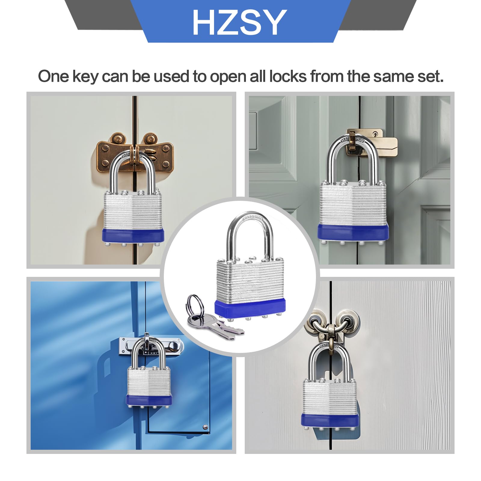 Cadenas à Clé Laiton Massif 40mm Anse D.6xh.22mm 4 Goupilles | Bricorama