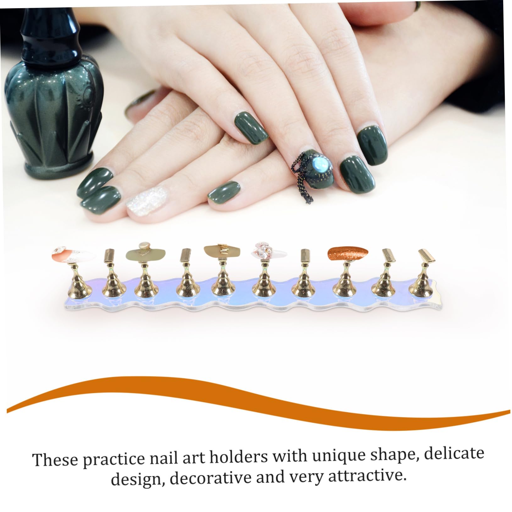 Healeved 5 Juegos rodillo de arrastre para registrador grabadora de vídeo Titulares uñas postizas expositor uñas soporte de práctica de puntas de uñas soporte de uñas para pintar uñas Metal