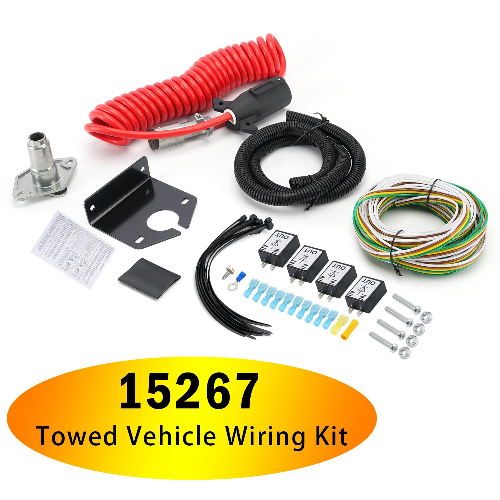 Towed Vehicle Wiring Kit 6 to 7 Way Wire Connectors für Roadmaster