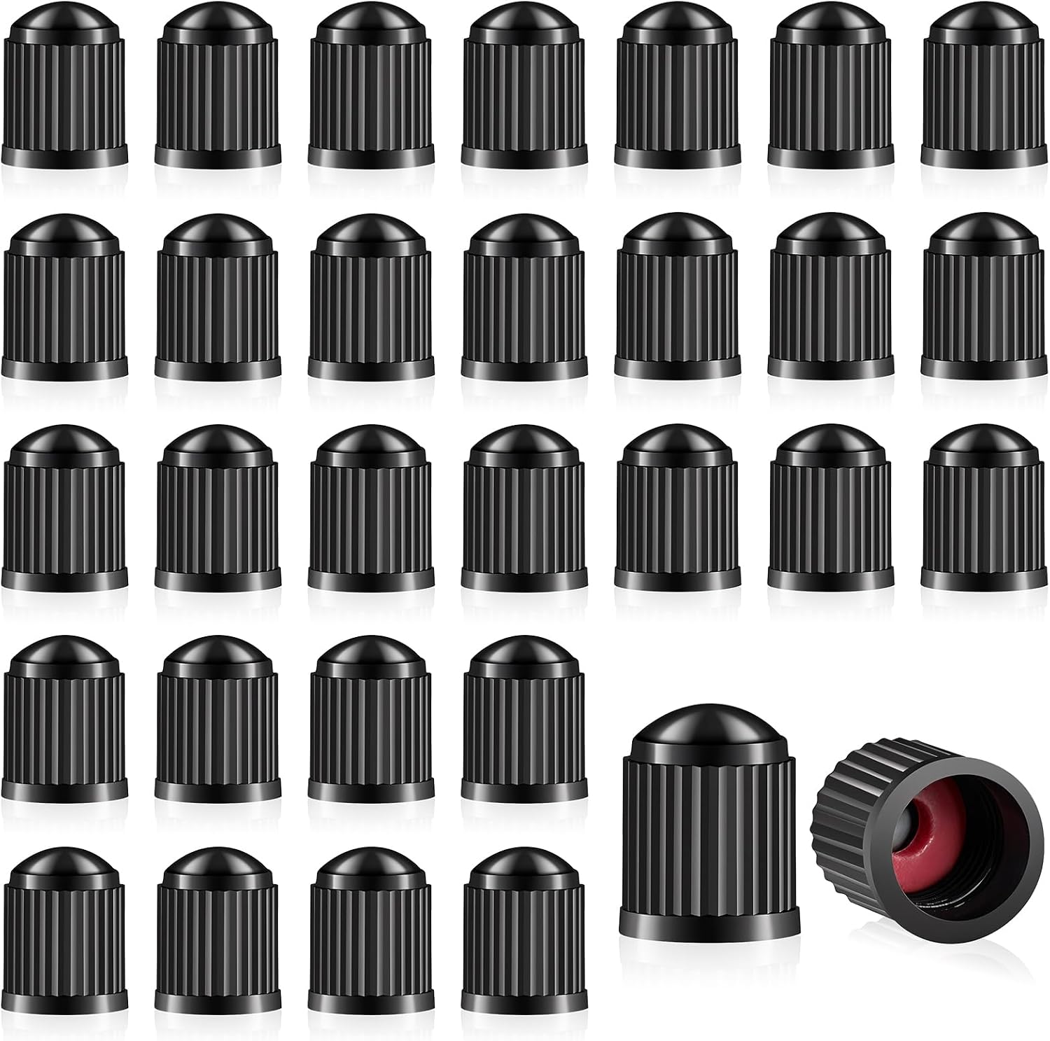500 Pack Valve Stem Caps with O Rubber Ring Tire Valve Caps Plastic Valve Tire Covers Black Dust Caps for Cars, Bike, Motorcycles, SUVs, Bicycle, Trucks