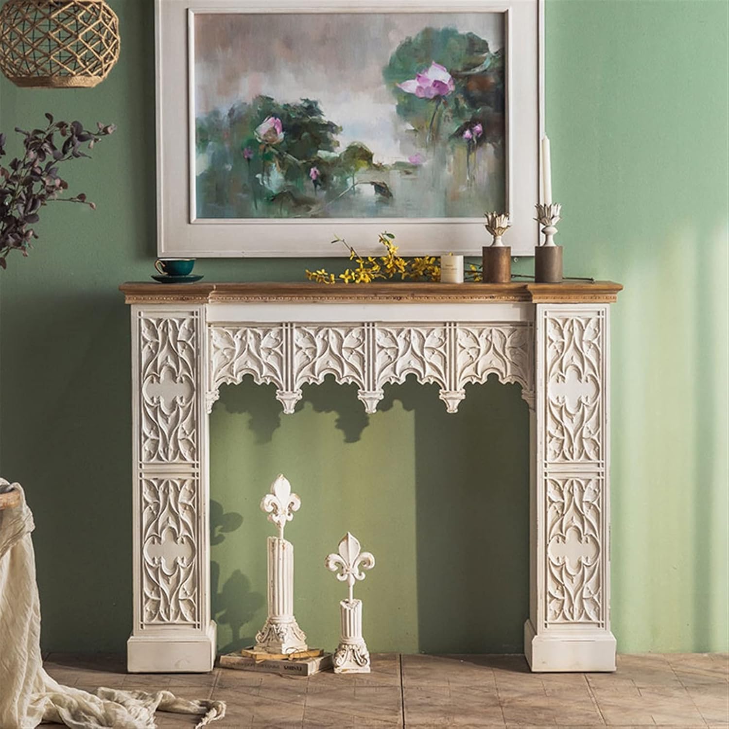 Fireplace Surround Mantel Vintage Fireplace Mantel Surround Decorative Cabinet White Carved Electric Fireplace Stove Mantel Surround Fashion Living Room Mantelpiece