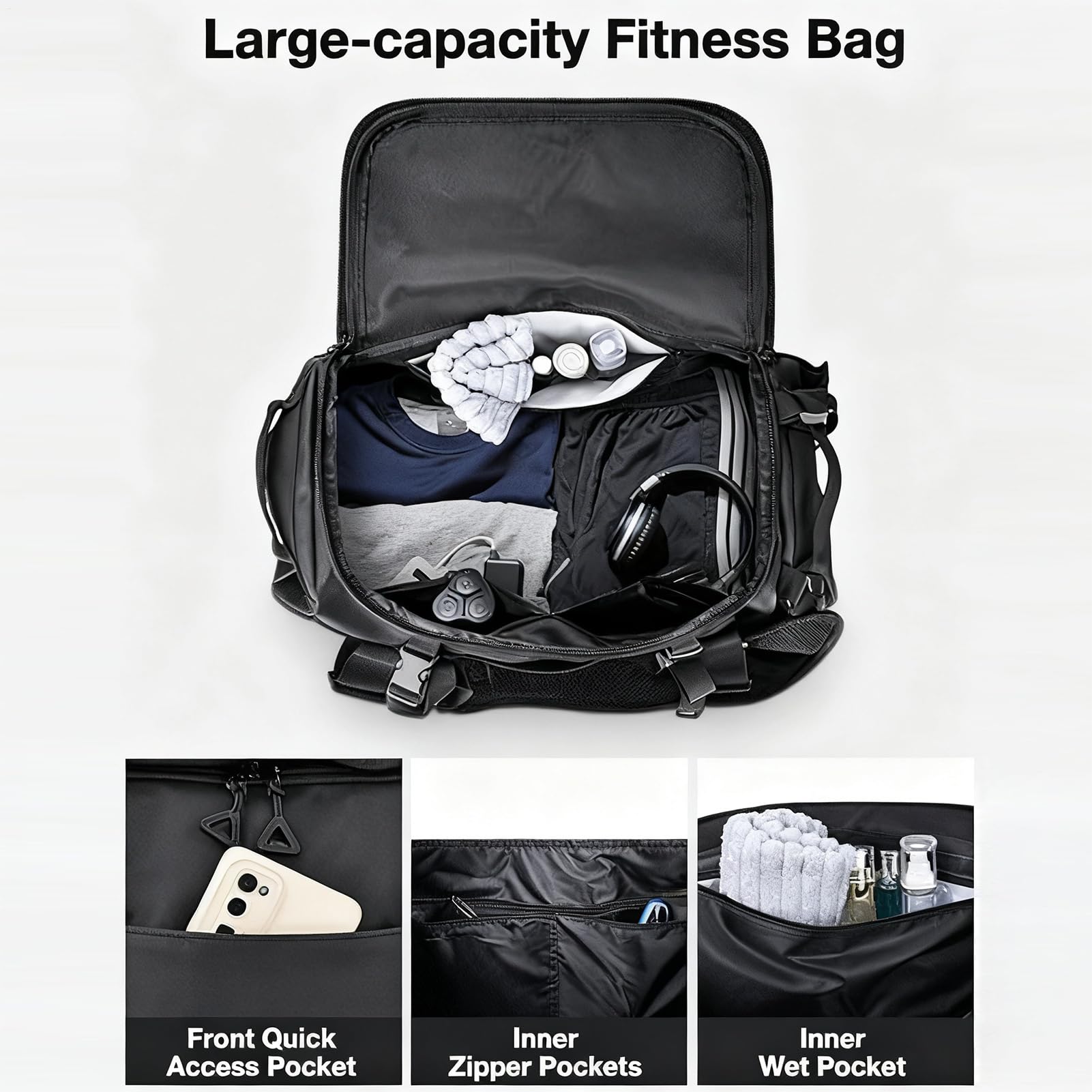 Bolsa deportiva ajustable de gran capacidad