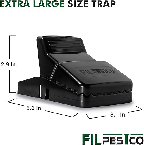 Miniatura 3 de Filpestco Juego de 12 trampas para ratas extra grandes de grado profesional, trampa para ratones, trampa reutilizable, resistente para control de