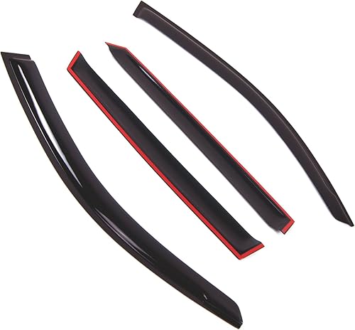 Miniatura 2 de Tuningpros WD2-710 - Deflector de visera de ventana de montaje exterior, protector de lluvia, humo oscuro, juego de 4 piezas compatible con Lexus