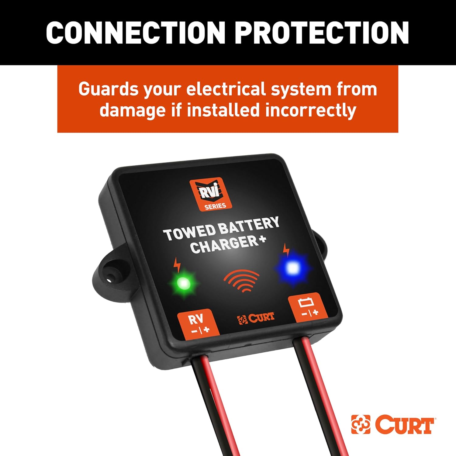 CURT 52204 RVibrake Towed Battery Charger Plus for Flat Towing