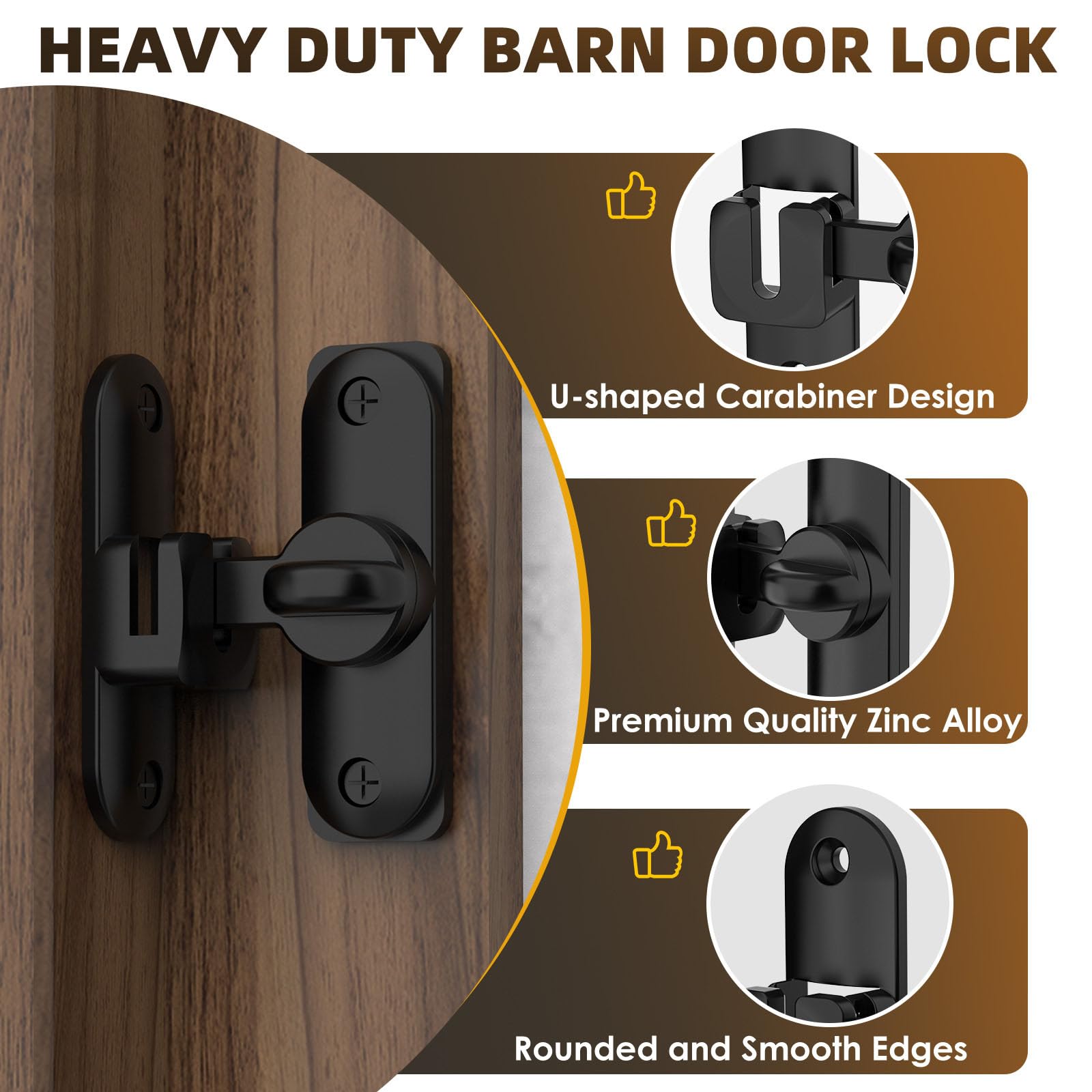 Barn Door Lock & Latch - Secure Sliding Doors -2