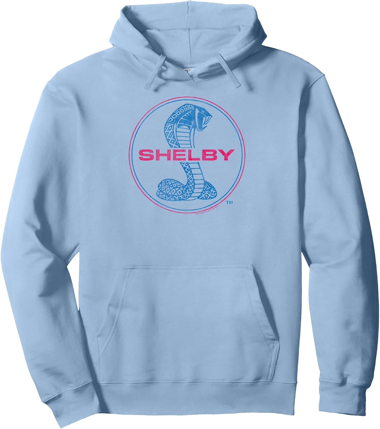 Shelby Distressed Shelby Cobra Round Logo Retro Sports Car Pullover Hoodie