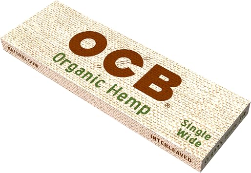 OCB Unbleached Organic Single Wide Rolling Papes 70mm (5 Booklets)