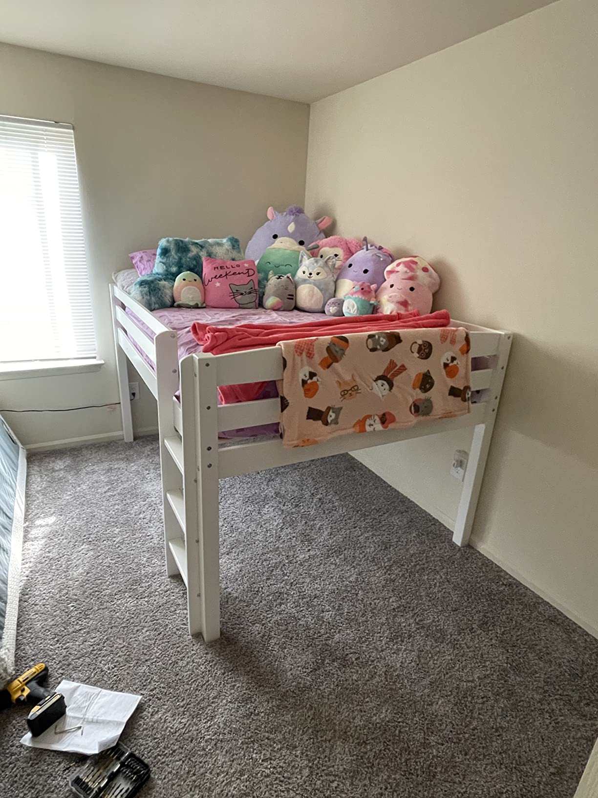 46/mo Finance Concord Junior Loft Bed, Twin, White Buy Now, Pay Later