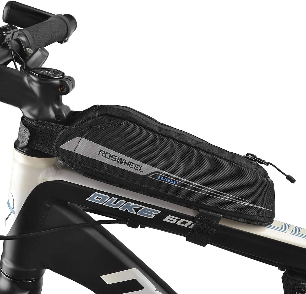 FlexDin Bicycle Frame Energy Bag (Small Size), Road Racing/Touring/Triathlon Aerodynamic Bike Top Tube Cycling Fuel Bag Food Pouch Waterproof 420D 0.4L Black