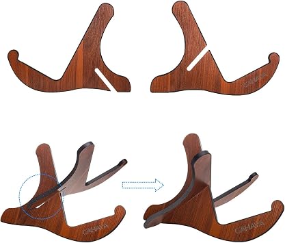CAHAYA Guitar Stand Wooden Floor Guitar Stand Thicken Plywood X-Frame Style Portable String Instrument Holder with Soft Leather Edges for Acoustic Classical Bass Guitars (Acoustic Guitar Stand) CY0180