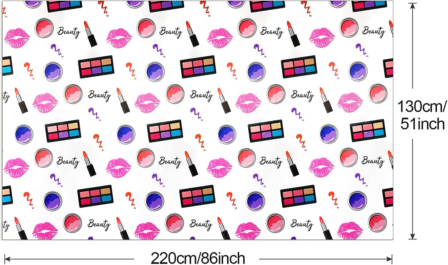 PHOGARY 4 Packs SPA Makeup Party Tablecovers, Cosmetics Makeup Theme Tablecloth, Disposable Plastic Rectangular Table Covers for Girls Spa Makeup Party Birthday Cocktail Party Decorations