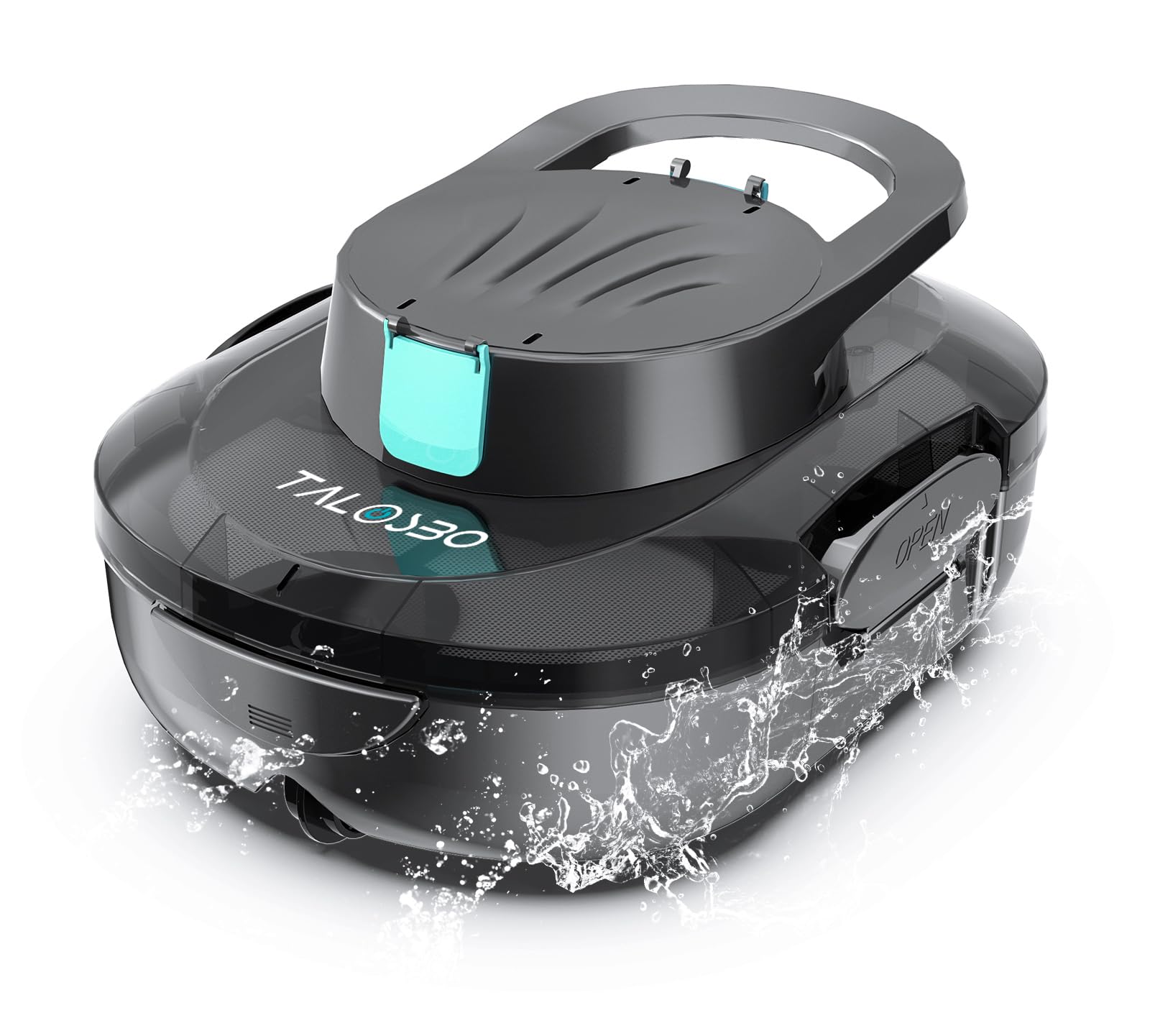 Pleco S1 Poolroboter Akku, Leichter Poolsauger mit Dual-Antriebsmotoren, 80 Min Reinigungszeit, 2,5 Stunden Ladezeit, Auto Parken Poolreiniger für Flache Böden Pools
