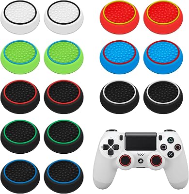 16Pcs Controller Thumb Grips Replacement for ps4/ps5, Silicone Joystick Caps, Anti-Slip Anti-Scratch Thumb Grips Caps Cover Analog Stick for Ps5/Ps4