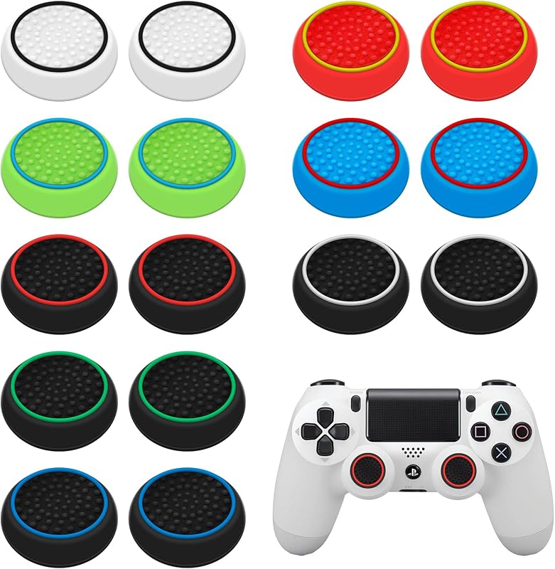16Pcs Controller Thumb Grips Replacement for ps4/ps5, Silicone Joystick Caps, Anti-Slip Anti-Scratch Thumb Grips Caps Cover Analog Stick for Ps5/Ps4