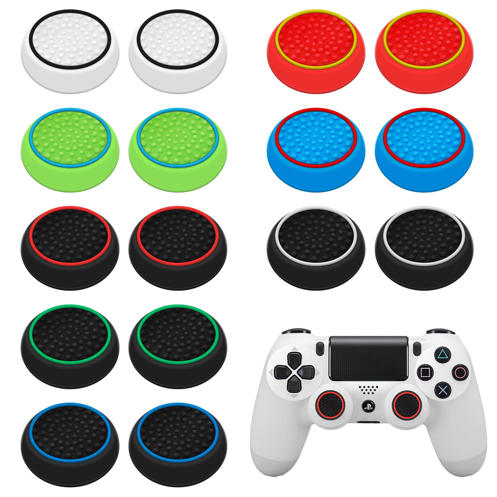 Photo 1 of 16Pcs Controller Thumb Grips Replacement for ps4/ps5, Silicone Joystick Caps, Anti-Slip Anti-Scratch Thumb Grips Caps Cover Analog Stick for Ps5/Ps4