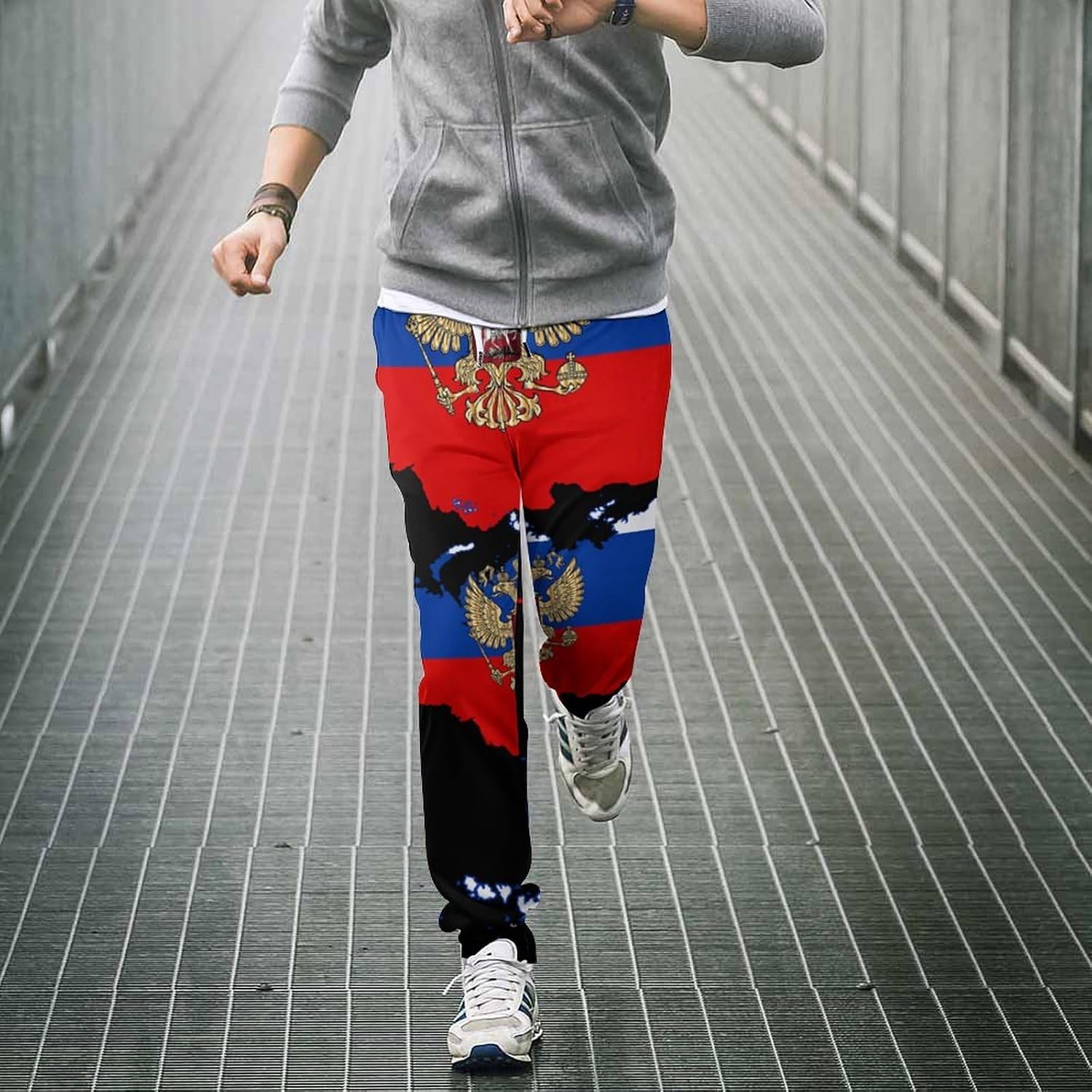 Russian Ea-gles Map of Russia Men's Sweatpants Novelty Jogging Pants Sports Running Bottoms Trousers Women