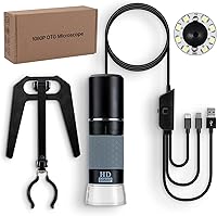 Vista 7 de Microscopio USB 1080P con soporte de metal, cámara de microscopio digital de mano 50X-1000X compatible con iPhone/Android/Windows/Mac