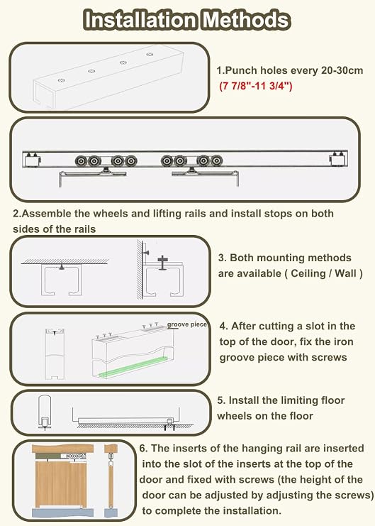 Soft Close Sliding Door Kit - 3.3ft Pocket Door Track for Barn Garage & Bifold Doors | Complete Hardware Set with Ra & Hangers - Silver Finish
