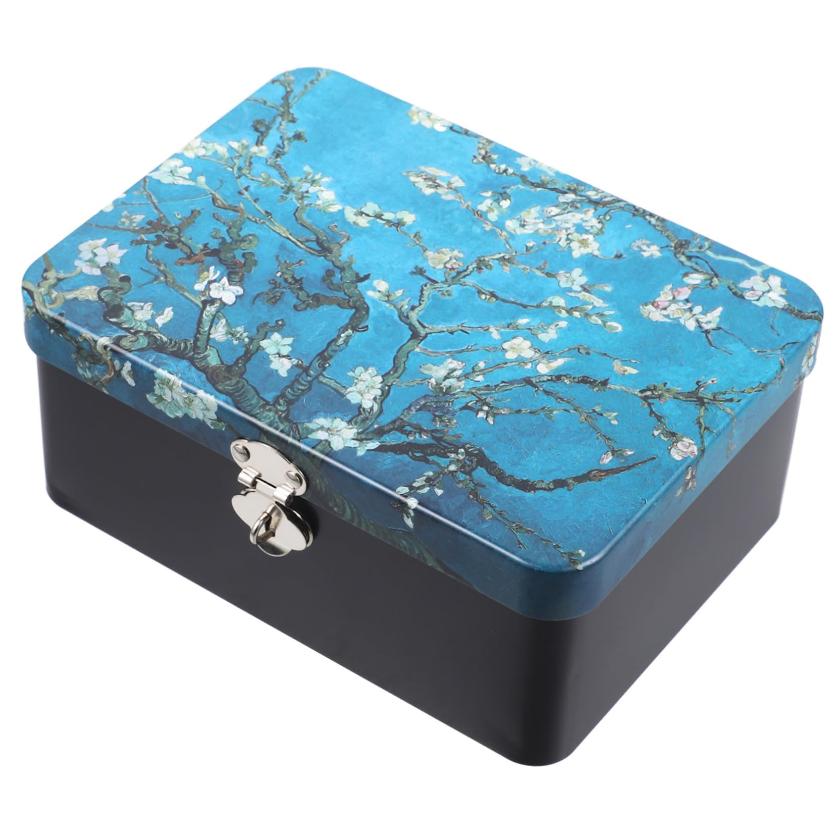 Amazon.co.jp: OKUMEYR 鍵付きブリキ収納ケース ブリキ缶 鍵付き